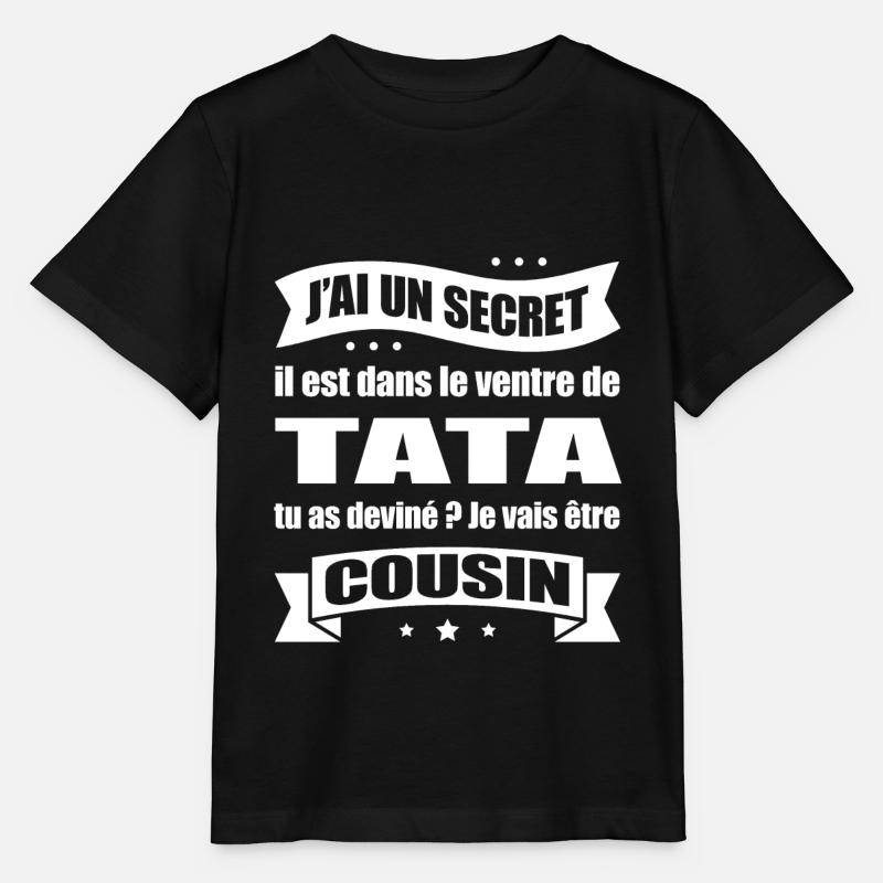 JE VAIS ÊTRE COUSIN - T-shirt bio MINI CREATOR Stanley/Stella Enfant - noir