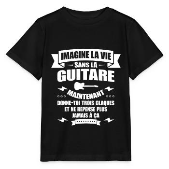 IMAGINE LA VIE SANS LA GUITARE - T-shirt bio MINI CREATOR Stanley/Stella Enfant - noir - Devant - Mikhail (115cm)
