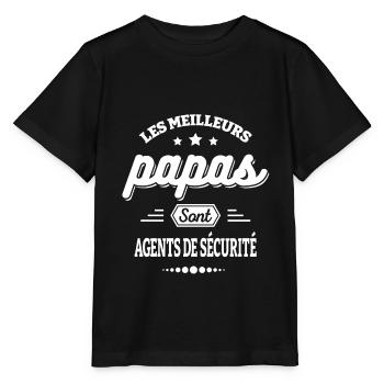 LES MEILLEURS PAPAS SONT AGENTS DE SÉCURITÉ - T-shirt bio MINI CREATOR Stanley/Stella Enfant - noir - Devant - Mikhail (115cm)