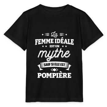 LA FEMME IDÉALE EST POMPIÈRE - T-shirt bio MINI CREATOR Stanley/Stella Enfant - noir - Devant - Mikhail (115cm)