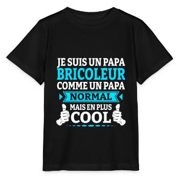 JE SUIS UN PAPA BRICOLEUR - T-shirt bio MINI CREATOR Stanley/Stella Enfant - noir - Devant - Mikhail (115cm)