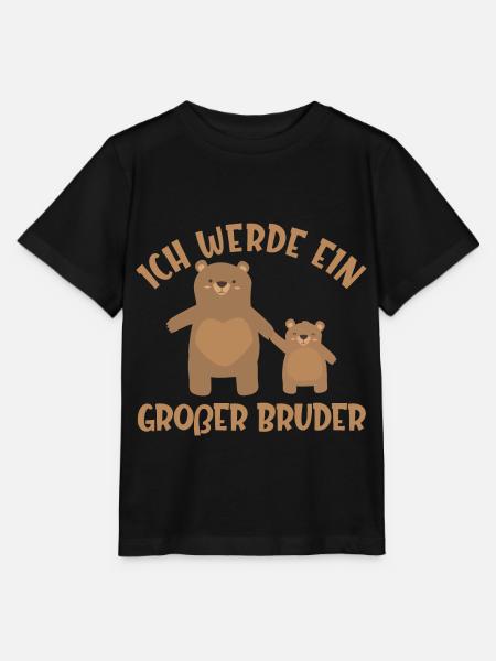 Bruder Schwester Baby Geburt Geschenk Idee Bär - Stanley/Stella Kinder T-Shirt MINI CREATOR  - Schwarz