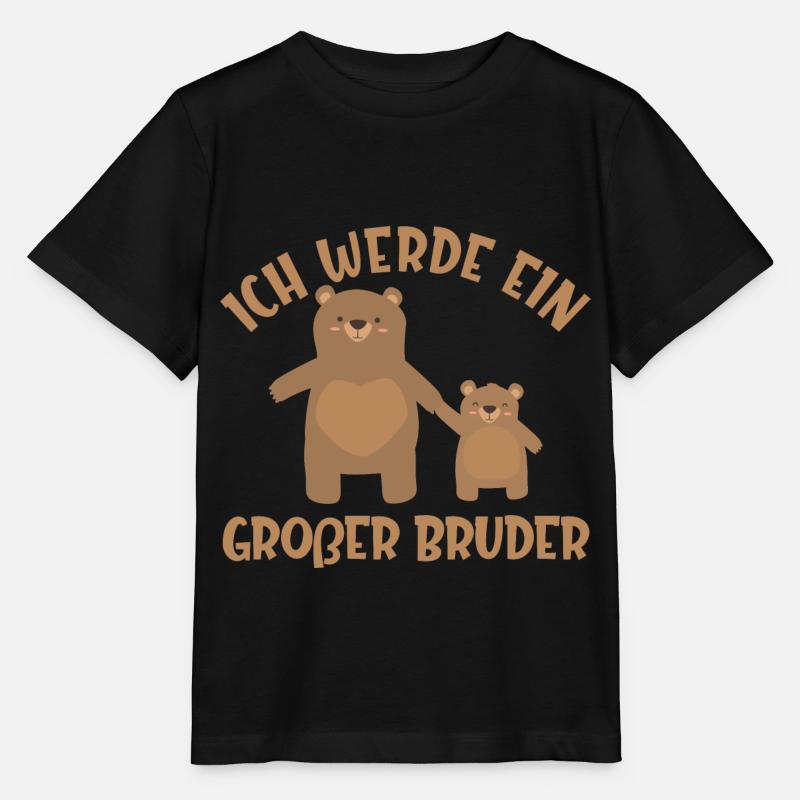 Bruder Schwester Baby Geburt Geschenk Idee Bär - Stanley/Stella Kinder T-Shirt MINI CREATOR  - Schwarz