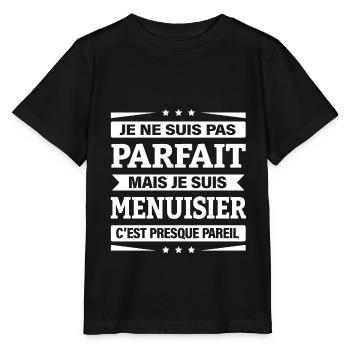 JE SUIS MENUISIER - T-shirt bio MINI CREATOR Stanley/Stella Enfant - noir - Devant - Mikhail (115cm)