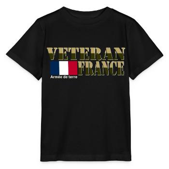Vétérans France - T-shirt bio MINI CREATOR Stanley/Stella Enfant - noir - Devant - Mikhail (115cm)