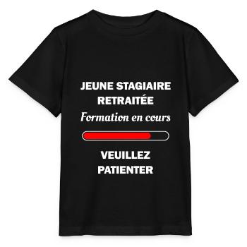 JEUNE STAGIAIRE RETRAITEE - T-shirt bio MINI CREATOR Stanley/Stella Enfant - noir - Devant - Mikhail (115cm)