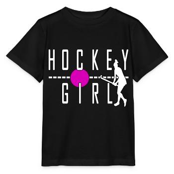 hockey girl feldhockey cool sport stürmer - Stanley/Stella Kinder T-Shirt MINI CREATOR  - Schwarz - Vorne - Mikhail (115cm)
