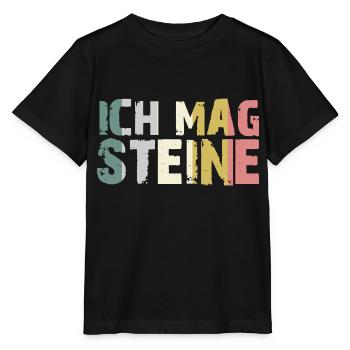 Ich mag Steine - Stanley/Stella Kinder T-Shirt MINI CREATOR  - Schwarz - Vorne - Mikhail (115cm)