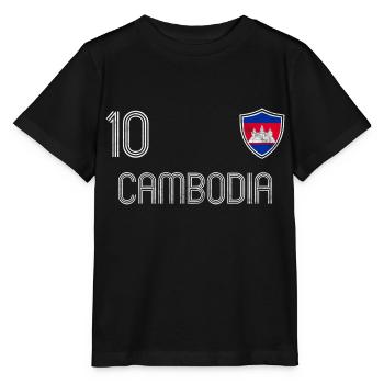 Kambodscha Fußball Mannschaft - Stanley/Stella Kinder T-Shirt MINI CREATOR  - Schwarz - Vorne - Mikhail (115cm)