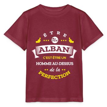 ALBAN PARFAIT - NOM ALBAN - T-shirt bio MINI CREATOR Stanley/Stella Enfant - bordeaux - Devant - Kain (125cm)