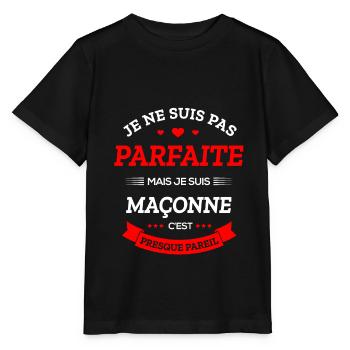 MAÇONNE PARFAITE - T-shirt bio MINI CREATOR Stanley/Stella Enfant - noir - Devant - Mikhail (115cm)