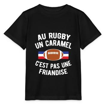 AU RUGBY UN CARAMEL C'EST PAS UNE FRIANDISE - T-shirt bio MINI CREATOR Stanley/Stella Enfant - noir - Devant - Mikhail (115cm)
