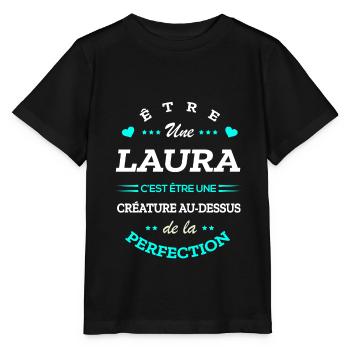 LAURA PARFAITE - NOM LAURA - T-shirt bio MINI CREATOR Stanley/Stella Enfant - noir - Devant - Mikhail (115cm)