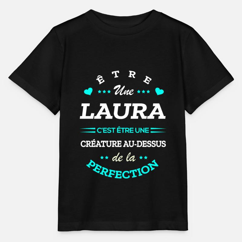 LAURA PARFAITE - NOM LAURA - T-shirt bio MINI CREATOR Stanley/Stella Enfant - noir