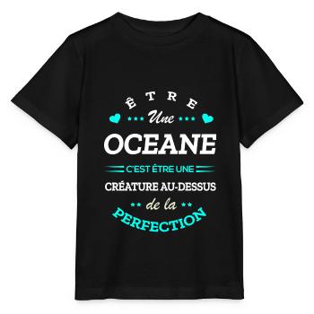 OCEANE PARFAITE - NOM OCEANE - T-shirt bio MINI CREATOR Stanley/Stella Enfant - noir - Devant - Mikhail (115cm)