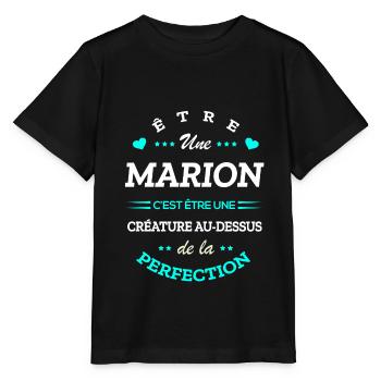 MARION PARFAITE - NOM MARION - T-shirt bio MINI CREATOR Stanley/Stella Enfant - noir - Devant - Mikhail (115cm)