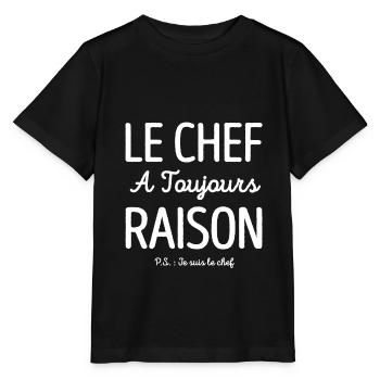 LE CHEF A TOUJOURS RAISON - T-shirt bio MINI CREATOR Stanley/Stella Enfant - noir - Devant - Mikhail (115cm)