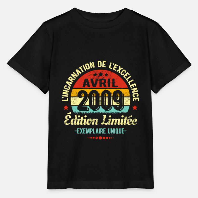 MILLÉSIME AVRIL 2009 ÉDITION LIMITÉE - T-shirt bio MINI CREATOR Stanley/Stella Enfant - noir