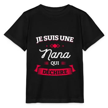 JE SUIS UNE NANA QUI DÉCHIRE - T-shirt bio MINI CREATOR Stanley/Stella Enfant - noir - Devant - Mikhail (115cm)