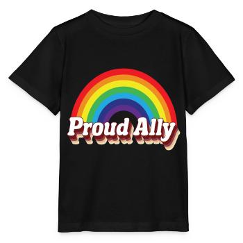 Proud Ally Pride Gay LGBT Day Month Parade Rainbow - T-shirt bio MINI CREATOR Stanley/Stella Enfant - noir - Devant - Mikhail (115cm)