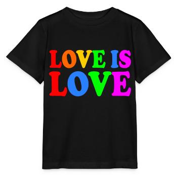 Love is love - T-shirt bio MINI CREATOR Stanley/Stella Enfant - noir - Devant - Mikhail (115cm)