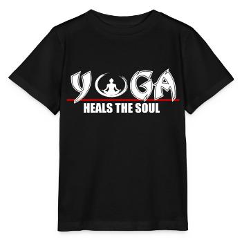 Yoga heilt die Seele - Stanley/Stella Kinder T-Shirt MINI CREATOR  - Schwarz - Vorne - Mikhail (115cm)