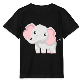 Elefant Familie Mutter Baby T-Shirt - Stanley/Stella Kinder T-Shirt MINI CREATOR  - Schwarz - Vorne - Mikhail (115cm)