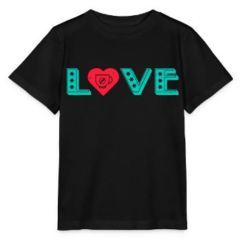 J’AIME LE CAFÉ J’AIME LA VIE - T-shirt bio MINI CREATOR Stanley/Stella Enfant - noir - Devant - Mikhail (115cm)