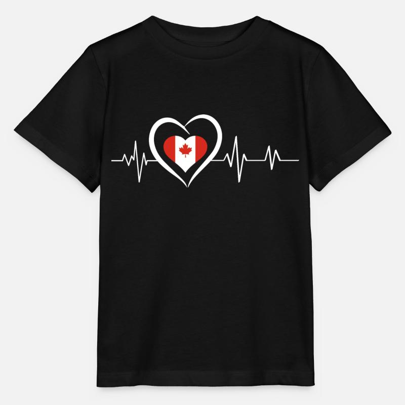 battement de cœur canada - T-shirt bio MINI CREATOR Stanley/Stella Enfant - noir