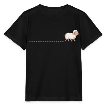 Süßes Schaf Spuren Schäfchen Spur Schafe Hirte - Stanley/Stella Kinder T-Shirt MINI CREATOR  - Schwarz - Vorne - Mikhail (115cm)