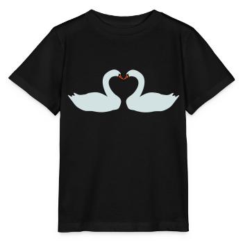 Schwäne Herz - Stanley/Stella Kinder T-Shirt MINI CREATOR  - Schwarz - Vorne - Mikhail (115cm)