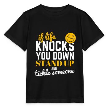Chatouilles tickle amusant amusant rire drôle amusant fun - T-shirt bio MINI CREATOR Stanley/Stella Enfant - noir - Devant - Mikhail (115cm)