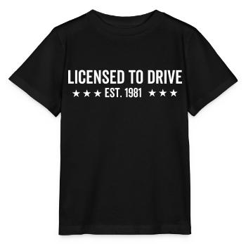 Permis de conduire en 1981 - T-shirt bio MINI CREATOR Stanley/Stella Enfant - noir - Devant - Mikhail (115cm)