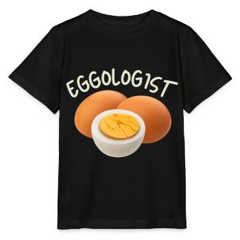 Oeuf, oeufs, drôle de dicton - T-shirt bio MINI CREATOR Stanley/Stella Enfant - noir - Devant - Mikhail (115cm)