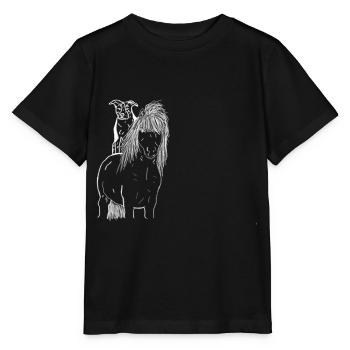 Cheval et chien - T-shirt bio MINI CREATOR Stanley/Stella Enfant - noir - Devant - Mikhail (115cm)