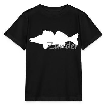 Pike-perch in white with grey lettering - Stanley/Stella MINI CREATOR Kids’ T-Shirt - black - Front - Mikhail (115cm)