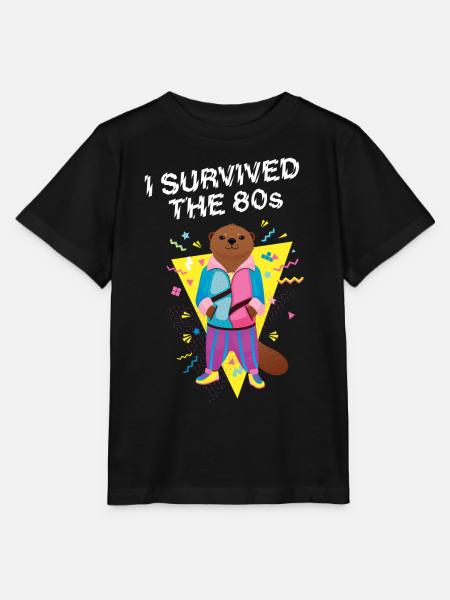 I Survived The 80's - Cool Otter - Stanley/Stella Kinder T-Shirt MINI CREATOR  - Schwarz