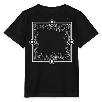 Ornamente Verzierung Rahmen weiße Deko - Stanley/Stella Kinder T-Shirt MINI CREATOR  - Schwarz - Vorne - Mikhail (115cm)