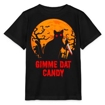 Gimme Dat Candy Chat Effrayant Halloween - T-shirt bio MINI CREATOR Stanley/Stella Enfant - noir - Devant - Mikhail (115cm)