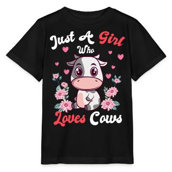 Fille La vache aime Sweet Cow Farmer Farm Farmer - T-shirt bio MINI CREATOR Stanley/Stella Enfant - noir - Devant - Mikhail (115cm)