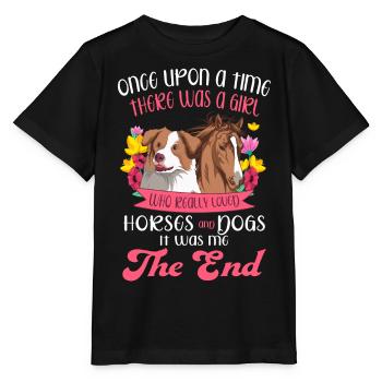 Mädchen Das Pferde Und Hunde Liebt Hund Pferd Pony - Stanley/Stella Kinder T-Shirt MINI CREATOR  - Schwarz - Vorne - Mikhail (115cm)