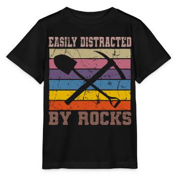 Vintage Retro Geologist Crystal Stone Collector - Stanley/Stella MINI CREATOR Kids’ T-Shirt - black - Front - Mikhail (115cm)