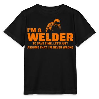 Schweißschweißer Metallbau Eisenarbeiter - Stanley/Stella Kinder T-Shirt MINI CREATOR  - Schwarz - Vorne - Mikhail (115cm)