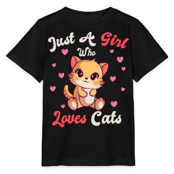 Seulement une fille qui aime les chatons chats - T-shirt bio MINI CREATOR Stanley/Stella Enfant - noir - Devant - Mikhail (115cm)