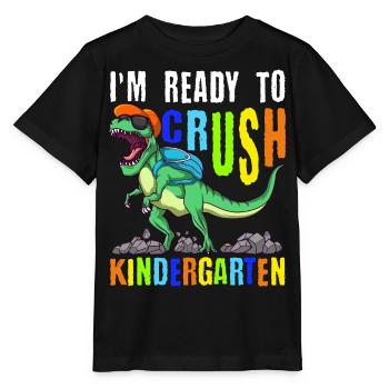 Je suis prêt à écraser le dinosaure de maternelle T-Rex - T-shirt bio MINI CREATOR Stanley/Stella Enfant - noir - Devant - Mikhail (115cm)