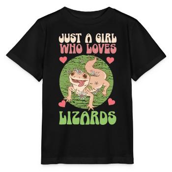 Just A Girl Who Loves Lizard's Lizard Reptiles - Stanley/Stella MINI CREATOR Kids’ T-Shirt - black - Front - Mikhail (115cm)