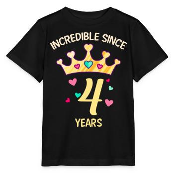 4th birthday girl 4 years - Stanley/Stella MINI CREATOR Kids’ T-Shirt - black - Front - Mikhail (115cm)