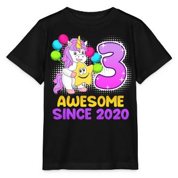 3ème anniversaire fille 3 ans - T-shirt bio MINI CREATOR Stanley/Stella Enfant - noir - Devant - Mikhail (115cm)