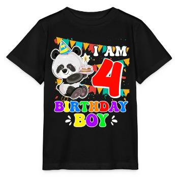 4th birthday boy 4 years - Stanley/Stella MINI CREATOR Kids’ T-Shirt - black - Front - Mikhail (115cm)