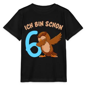 Ich bin 6 Jahre 6. Geburtstag - Stanley/Stella Kinder T-Shirt MINI CREATOR  - Schwarz - Vorne - Mikhail (115cm)